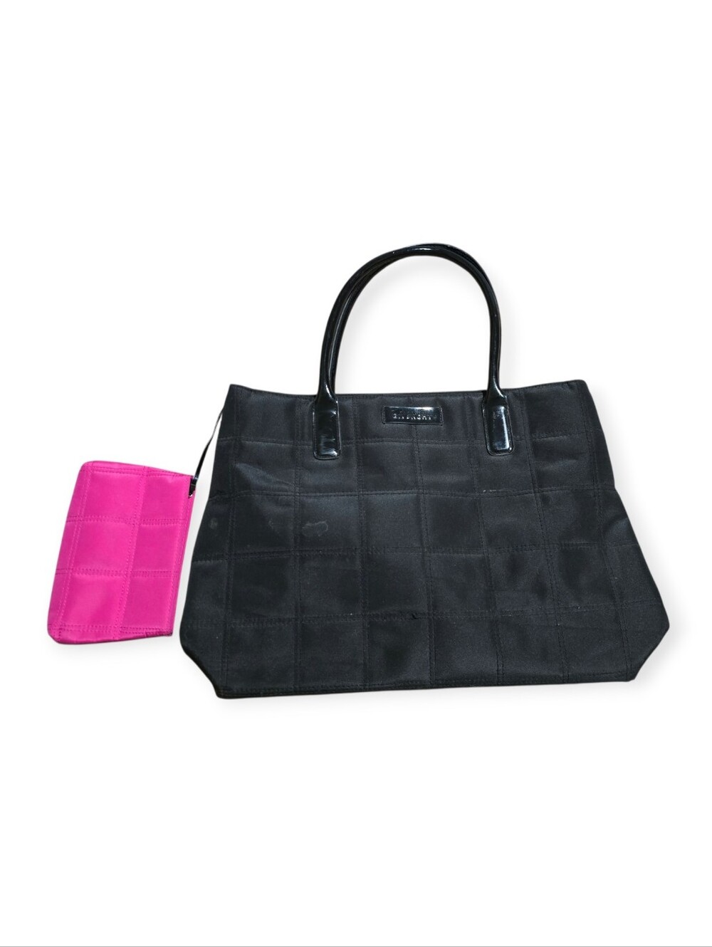 Givenchy Parfums tote bag in black quilted nylon with patent leather handles. - Picture 2 of 10